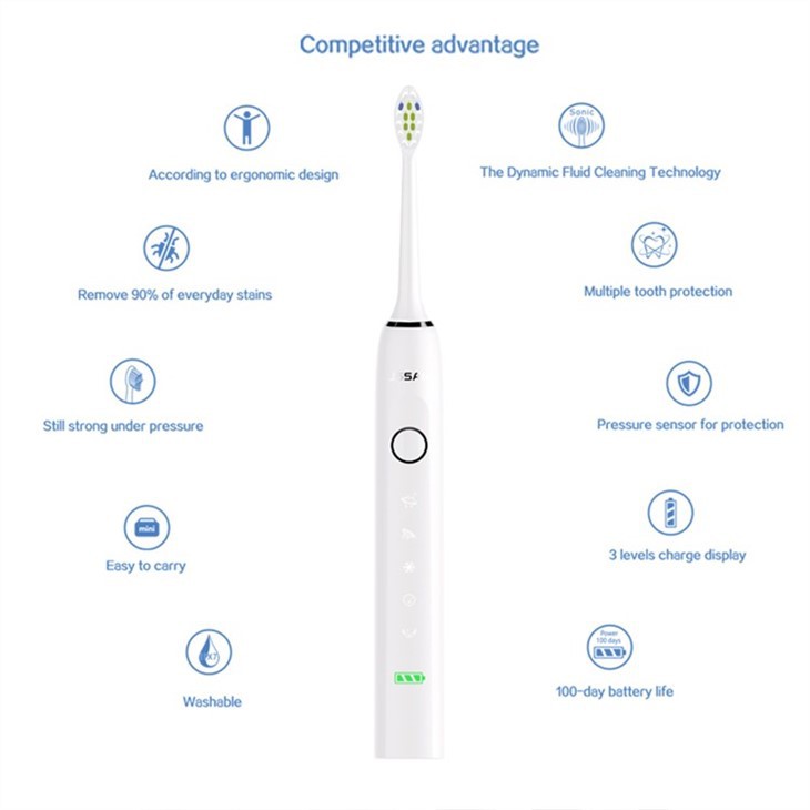 IPX8 Sonische elektrische tandenborstel