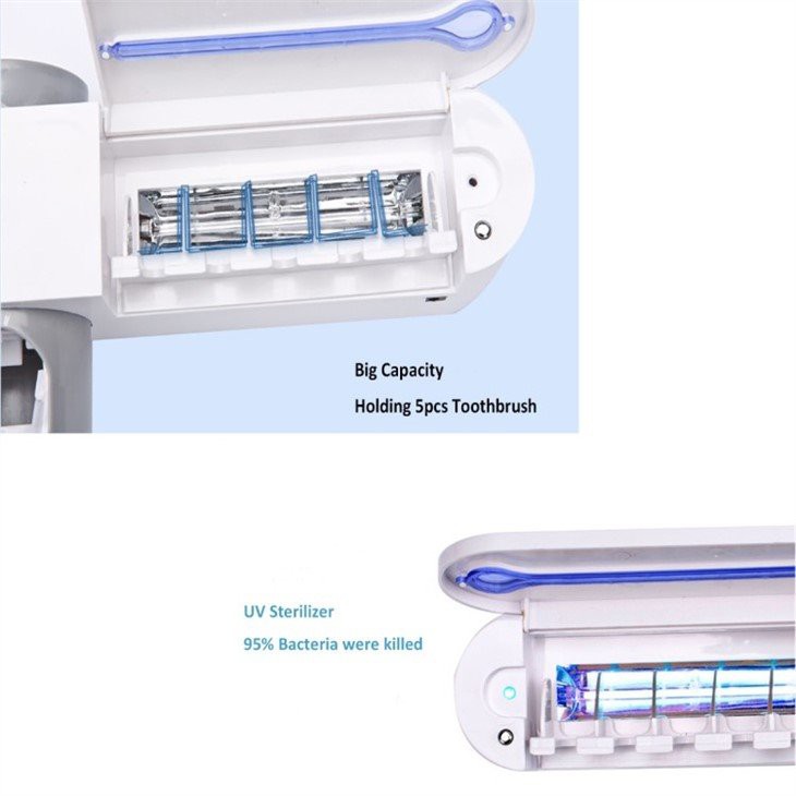 Tandenborstel Sanitizer Houder met tandpasta dispenser