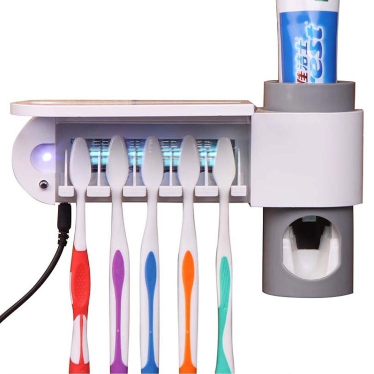 Tandenborstel Sanitizer Houder met tandpasta dispenser