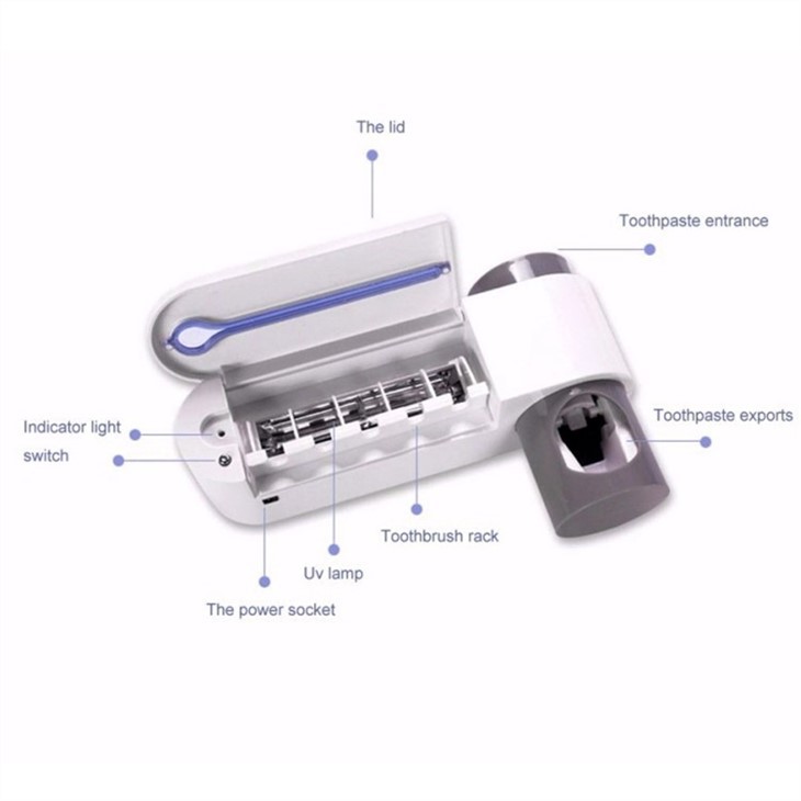 Tandenborstel Sanitizer Houder met tandpasta dispenser