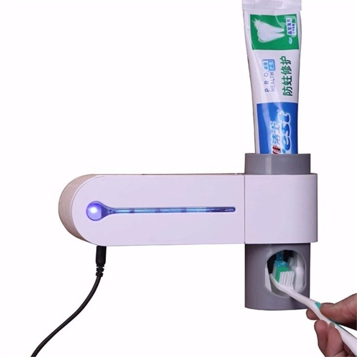 Tandenborstel Sanitizer Houder met tandpasta dispenser